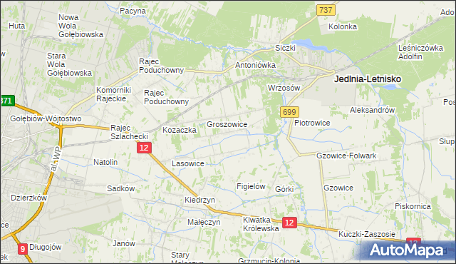 mapa Myśliszewice, Myśliszewice na mapie Targeo