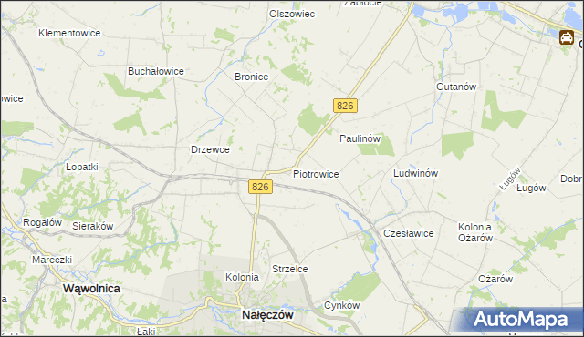 mapa Piotrowice gmina Nałęczów, Piotrowice gmina Nałęczów na mapie Targeo