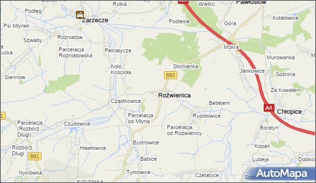 mapa Roźwienica, Roźwienica na mapie Targeo