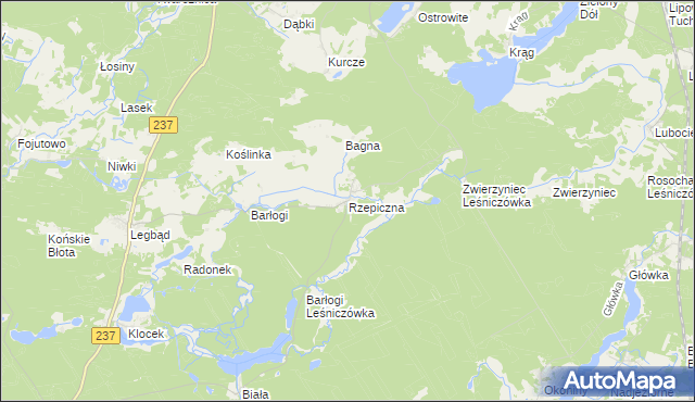 mapa Rzepiczna, Rzepiczna na mapie Targeo