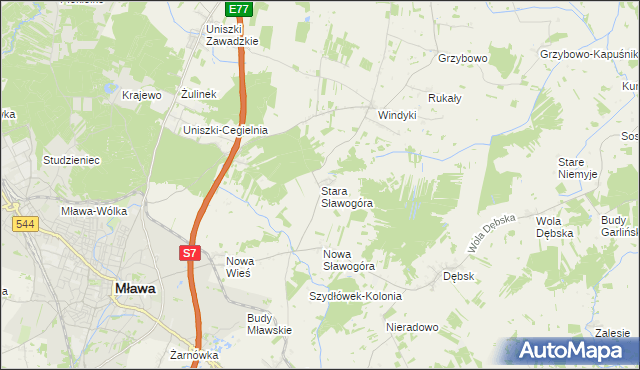 mapa Stara Sławogóra, Stara Sławogóra na mapie Targeo