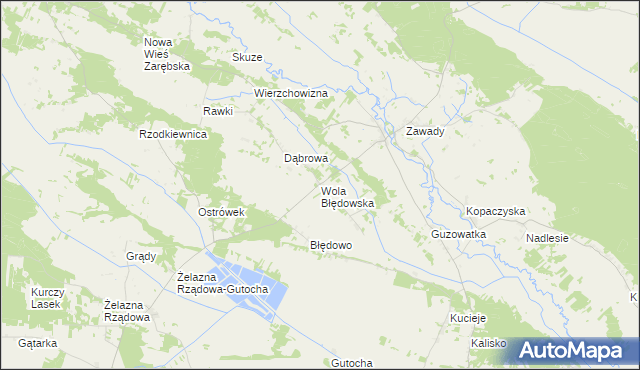 mapa Wola Błędowska gmina Baranowo, Wola Błędowska gmina Baranowo na mapie Targeo