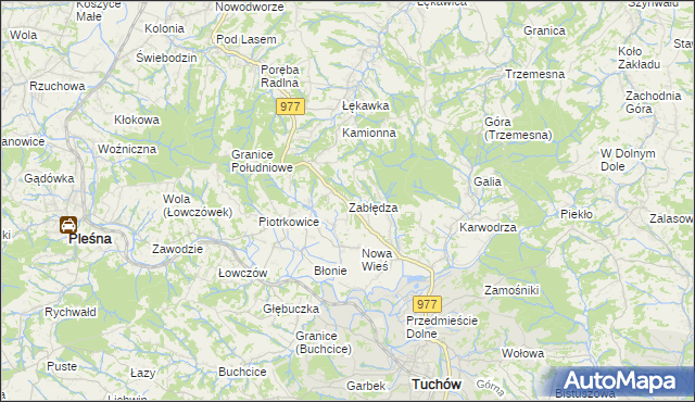 mapa Zabłędza, Zabłędza na mapie Targeo