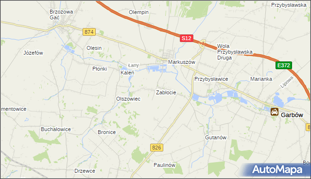 mapa Zabłocie gmina Markuszów, Zabłocie gmina Markuszów na mapie Targeo