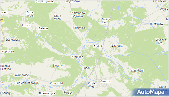 mapa Żeleźnica gmina Krasocin, Żeleźnica gmina Krasocin na mapie Targeo