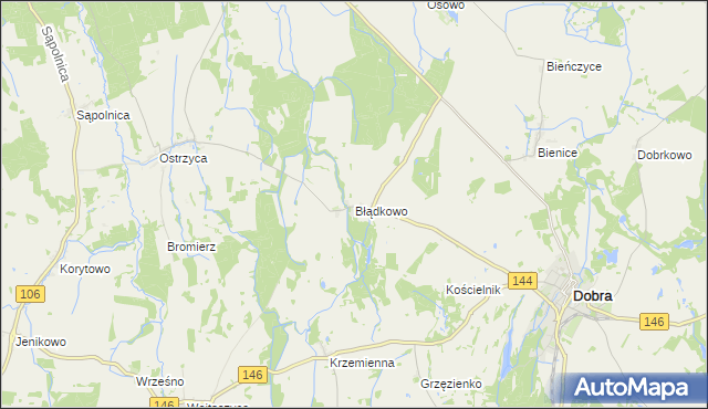 mapa Błądkowo, Błądkowo na mapie Targeo