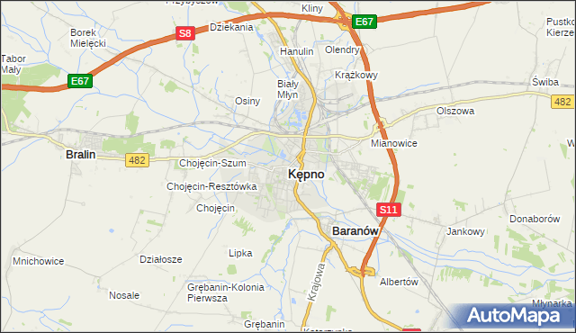 mapa Kępno, Kępno na mapie Targeo