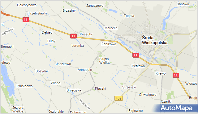 mapa Słupia Wielka, Słupia Wielka na mapie Targeo