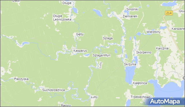 mapa Szlaga-Młyn, Szlaga-Młyn na mapie Targeo