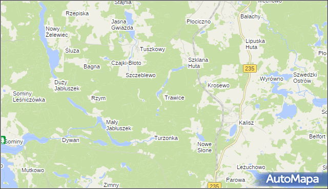 mapa Trawice, Trawice na mapie Targeo