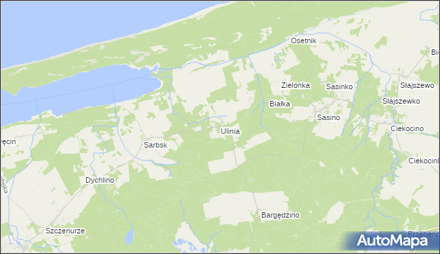 mapa Ulinia, Ulinia na mapie Targeo