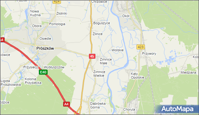 mapa Zimnice Małe, Zimnice Małe na mapie Targeo