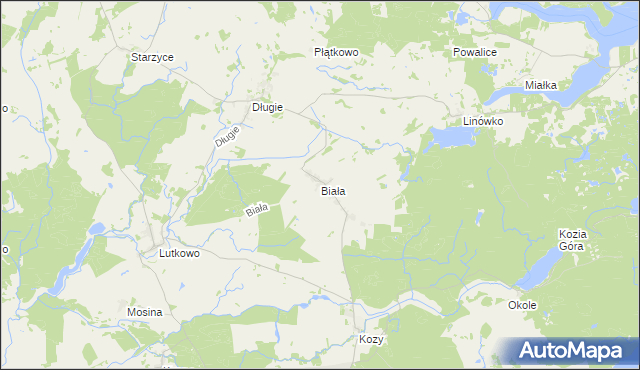 mapa Biała gmina Dobrzany, Biała gmina Dobrzany na mapie Targeo