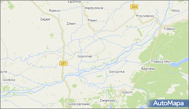 mapa Błotno gmina Zwierzyn, Błotno gmina Zwierzyn na mapie Targeo