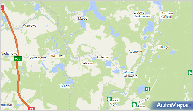 mapa Bolejny, Bolejny na mapie Targeo