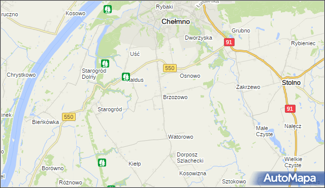 mapa Brzozowo gmina Kijewo Królewskie, Brzozowo gmina Kijewo Królewskie na mapie Targeo