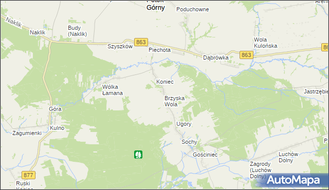 mapa Brzyska Wola, Brzyska Wola na mapie Targeo