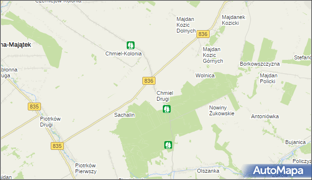 mapa Chmiel Drugi, Chmiel Drugi na mapie Targeo