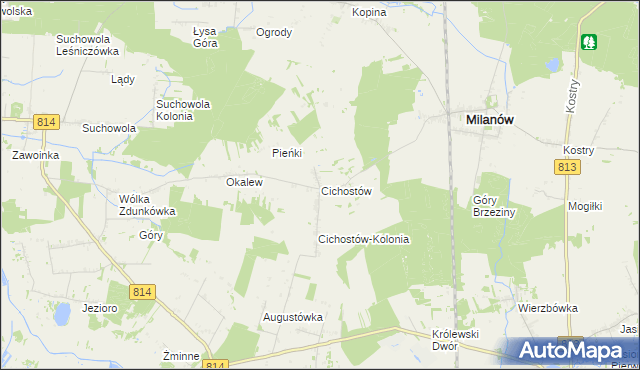 mapa Cichostów, Cichostów na mapie Targeo