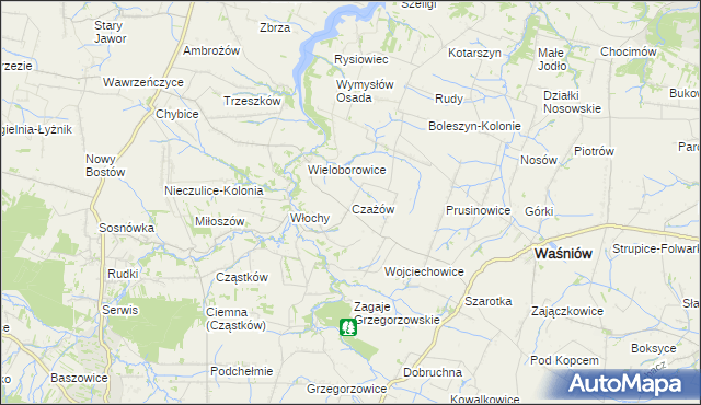 mapa Czażów, Czażów na mapie Targeo