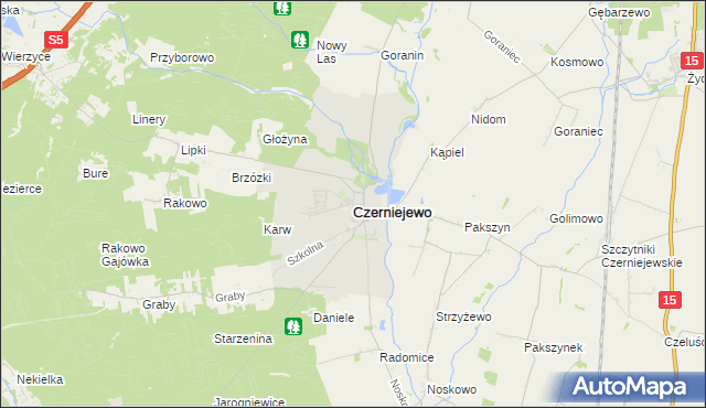 mapa Czerniejewo, Czerniejewo na mapie Targeo
