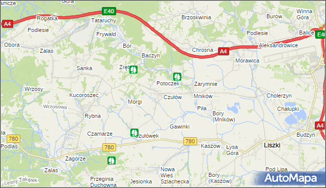 mapa Czułów, Czułów na mapie Targeo