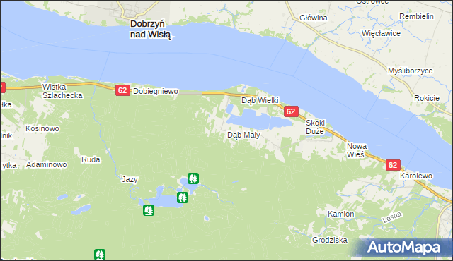 mapa Dąb Mały, Dąb Mały na mapie Targeo