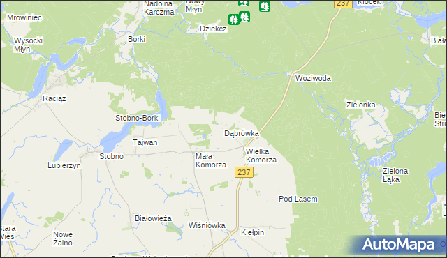 mapa Dąbrówka gmina Tuchola, Dąbrówka gmina Tuchola na mapie Targeo