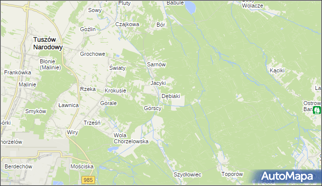 mapa Dębiaki, Dębiaki na mapie Targeo