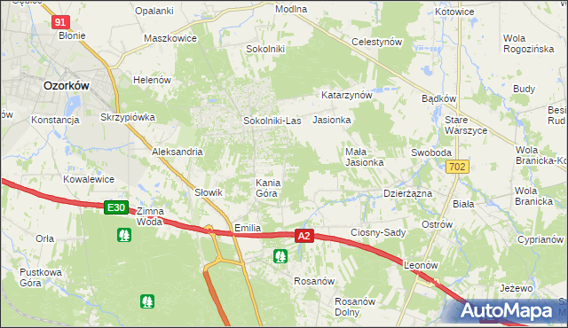 mapa Dębniak gmina Zgierz, Dębniak gmina Zgierz na mapie Targeo