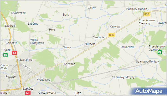 mapa Dębowica gmina Trzebieszów, Dębowica gmina Trzebieszów na mapie Targeo