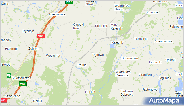 mapa Dębowo gmina Szypliszki, Dębowo gmina Szypliszki na mapie Targeo