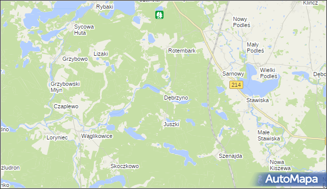 mapa Dębrzyno, Dębrzyno na mapie Targeo