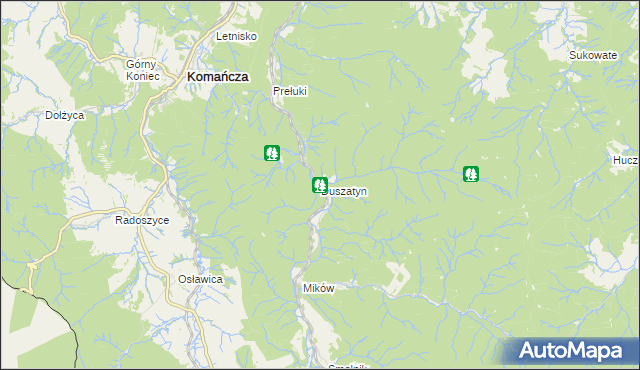 mapa Duszatyn, Duszatyn na mapie Targeo