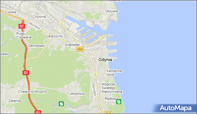 mapa Gdyni, Gdynia na mapie Targeo