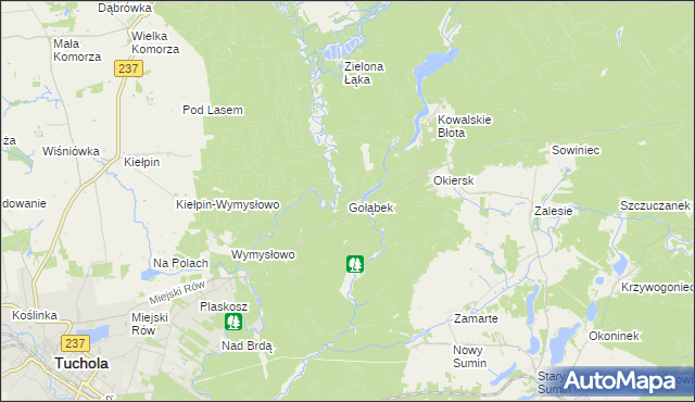 mapa Gołąbek gmina Cekcyn, Gołąbek gmina Cekcyn na mapie Targeo