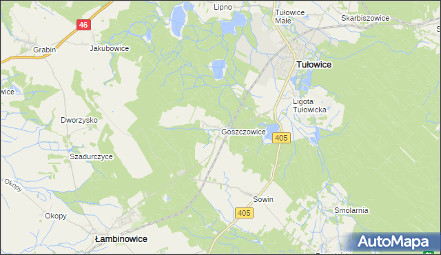 mapa Goszczowice, Goszczowice na mapie Targeo