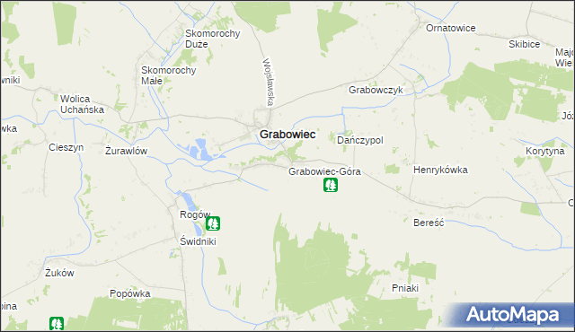 mapa Grabowiec-Góra, Grabowiec-Góra na mapie Targeo