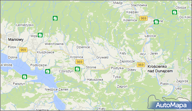 mapa Grywałd, Grywałd na mapie Targeo