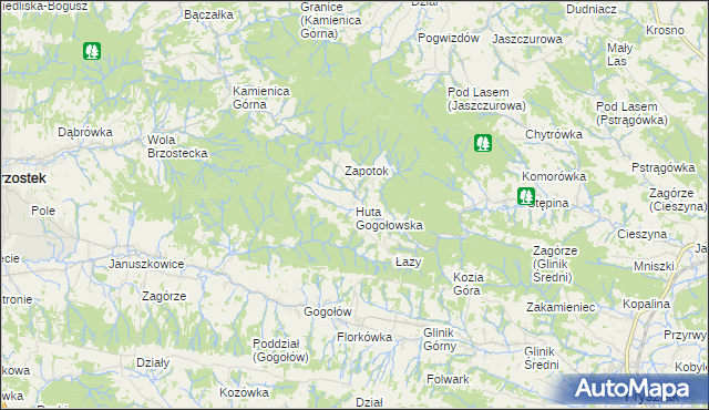 mapa Huta Gogołowska, Huta Gogołowska na mapie Targeo