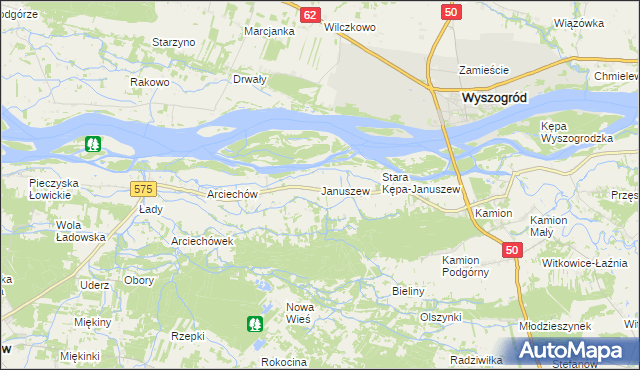 mapa Januszew, Januszew na mapie Targeo