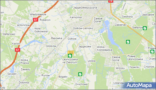 mapa Jazgarzew, Jazgarzew na mapie Targeo