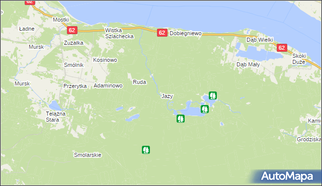 mapa Jazy gmina Włocławek, Jazy gmina Włocławek na mapie Targeo