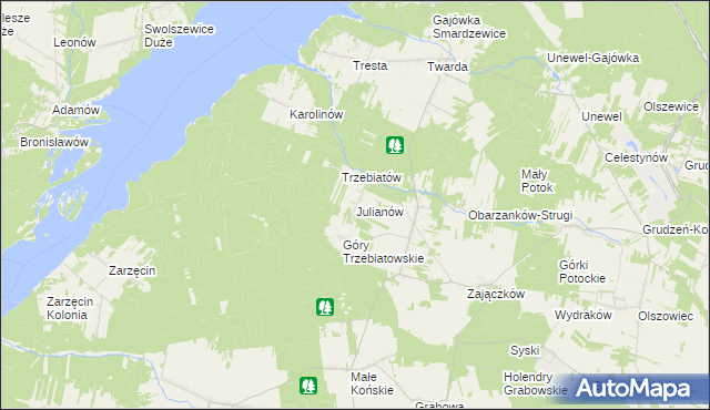 mapa Julianów gmina Mniszków, Julianów gmina Mniszków na mapie Targeo