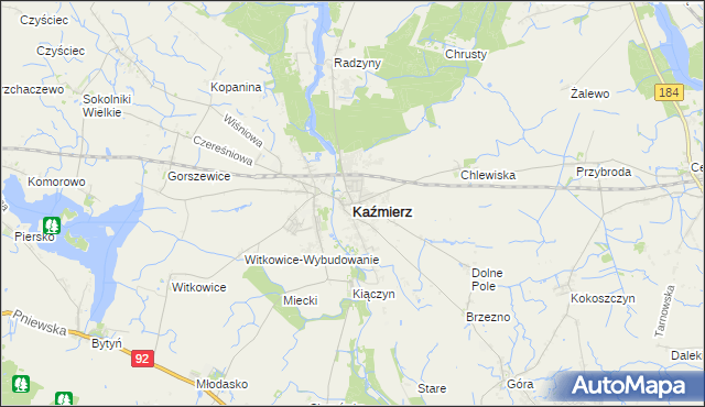 mapa Kaźmierz, Kaźmierz na mapie Targeo