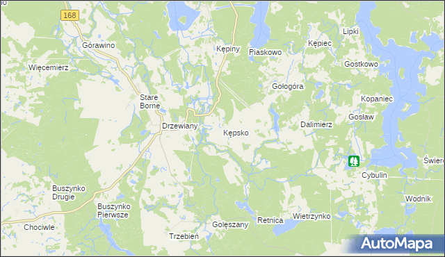 mapa Kępsko gmina Bobolice, Kępsko gmina Bobolice na mapie Targeo