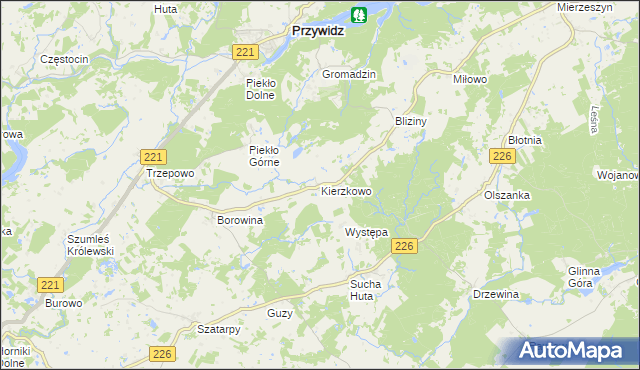 mapa Kierzkowo gmina Przywidz, Kierzkowo gmina Przywidz na mapie Targeo