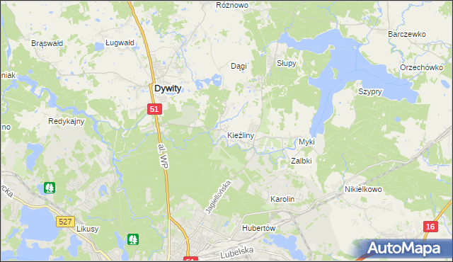 mapa Kieźliny, Kieźliny na mapie Targeo