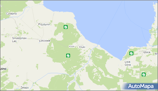 mapa Kluki gmina Smołdzino, Kluki gmina Smołdzino na mapie Targeo