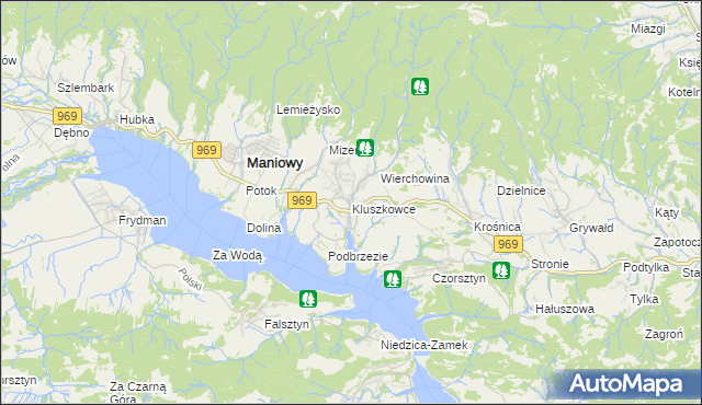 mapa Kluszkowce, Kluszkowce na mapie Targeo